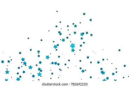 Light BLUE vector cover with small and big stars. Glitter abstract illustration with colored stars. Smart design for your business advert.