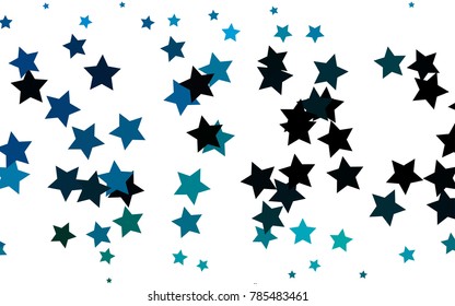 Light BLUE vector cover with small and big stars. Blurred decorative design in simple style with stars. Smart design for your business advert.
