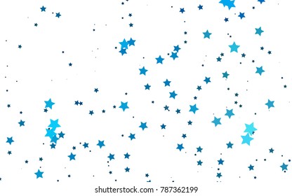 Light BLUE vector cover with small and big stars. Modern geometrical abstract illustration with stars. Smart design for your business advert.
