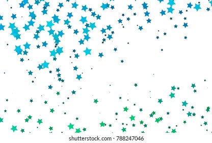 Light BLUE vector cover with small and big stars. Glitter abstract illustration with colored stars. The pattern can be used for wrapping gifts.