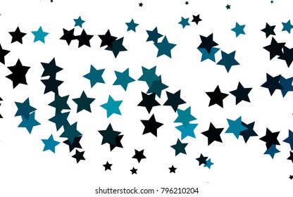 Light BLUE vector cover with small and big stars. Blurred decorative design in simple style with stars. The template can be used as a background.