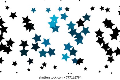 Light BLUE vector cover with small and big stars. Shining colored illustration with stars. The pattern can be used for new year ad, booklets.