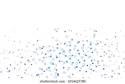 Light BLUE vector  cover with spots. Illustration with set of shining colorful abstract circles. Pattern can be used as texture of water, rain drops.