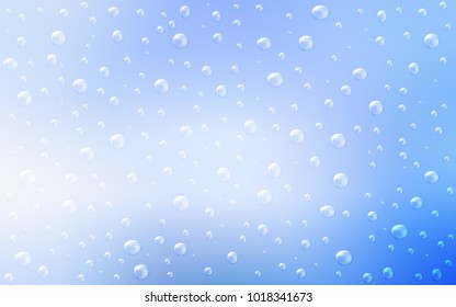 Light BLUE vector cover with spots. Glitter abstract illustration with blurred drops of rain. The pattern can be used for ads, leaflets of liquid.