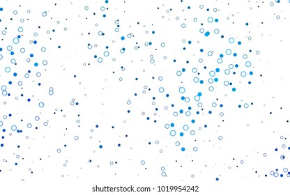 Light BLUE vector  cover with spots. Glitter abstract illustration with blurred drops of rain. The pattern can be used for ads, leaflets of liquid.