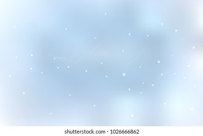 Light BLUE vector cover with spots. Glitter abstract illustration with blurred drops of rain. The pattern can be used for ads, leaflets of liquid.