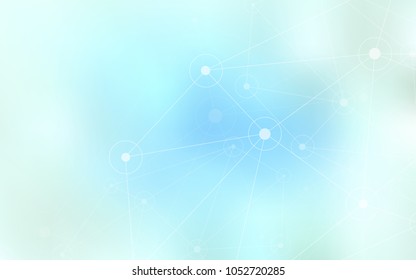 Light BLUE vector cover with spots, lines. Colorful illustration with circles and lines in futuristic style. New design for ad, poster, banner of your website.