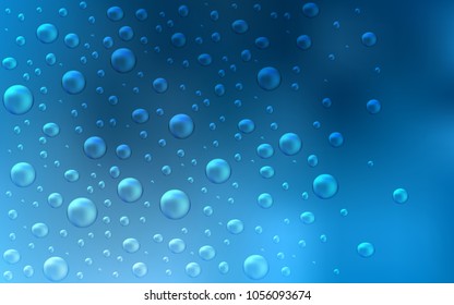 Light BLUE vector cover with spots. Blurred bubbles on abstract background with colorful gradient. Pattern can be used as texture of water, rain drops.