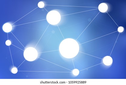 Light BLUE vector cover with spots, lines. Colorful illustration with circles and lines in futuristic style. Completely new template for your brand book.