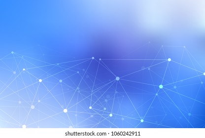 Light BLUE vector cover with spots, lines. Modern abstract colorful illustration with spheres and lines. Pattern can be used for beautiful websites.