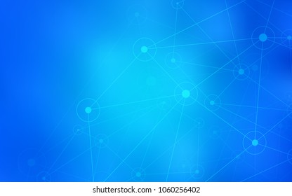 Light BLUE vector cover with spots, lines. Illustration with set of colorful abstract circles and lines. Pattern can be used for beautiful websites.