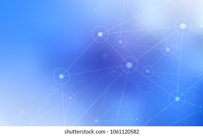 Light BLUE vector cover with spots, lines. Design with connection of dots and lines on colorful background. Beautiful design for your business advert.