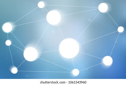 Light BLUE vector cover with spots, lines. Illustration with set of colorful abstract circles and lines. Completely new template for your brand book.