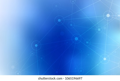 Light BLUE vector cover with spots, lines. Design with connection of dots and lines on colorful background. Pattern can be used for beautiful websites.