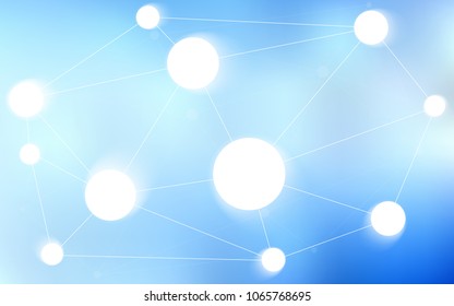 Light BLUE vector cover with spots, lines. Abstract illustration with colorful discs and triangles. Completely new template for your brand book.