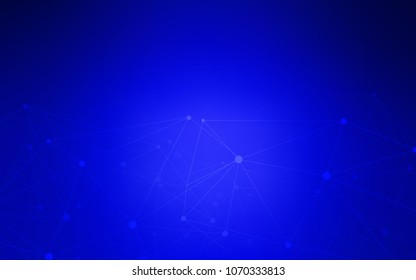 Light BLUE vector cover with spots, lines. Glitter abstract illustration with connection of triangle structure. Completely new template for your brand book.