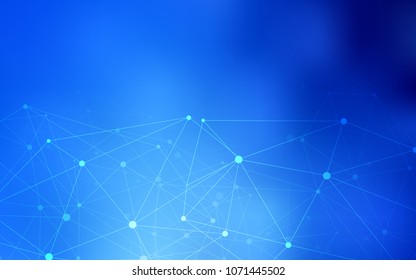 Light BLUE vector cover with spots, lines. Illustration with set of colorful abstract circles and lines. Pattern can be used for ads, leaflets.