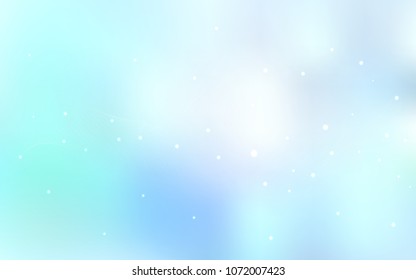 Light BLUE vector cover with spots. Glitter abstract illustration with blurred drops of rain. Completely new template for your brand book.