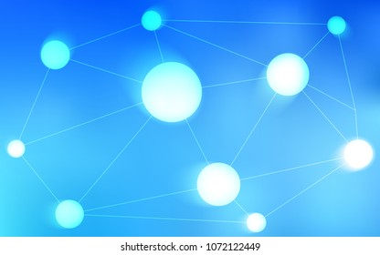 Light BLUE vector cover with spots, lines. Colorful illustration with circles and lines in futuristic style. New design for ad, poster, banner of your website.