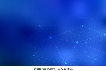 Light BLUE vector cover with spots, lines. Design with connection of dots and lines on colorful background. Beautiful design for your business advert.