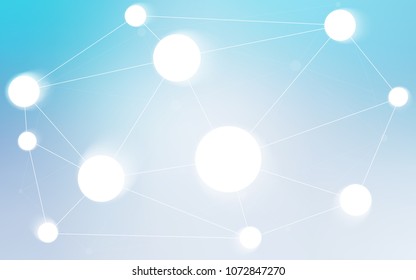 Light BLUE vector cover with spots, lines. Design with connection of dots and lines on colorful background. Beautiful design for your business advert.