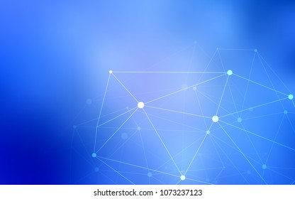 Light BLUE vector cover with spots, lines. Decorative design in abstract style with triangle structure. Pattern can be used for beautiful websites.
