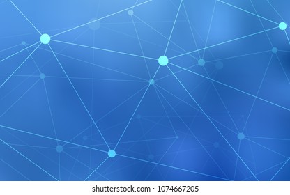 Light BLUE vector cover with spots, lines. Decorative design in abstract style with triangle structure. Completely new template for your brand book.