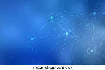 Light BLUE vector cover with spots, lines. Abstract illustration with colorful discs and triangles. Completely new template for your brand book.