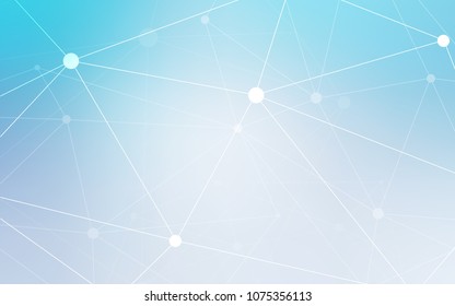 Light BLUE vector cover with spots, lines. Glitter abstract illustration with connection of triangle structure. Pattern can be used for ads, leaflets.