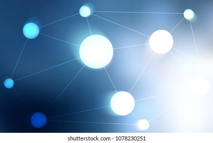 Light BLUE vector cover with spots, lines. Illustration with set of colorful abstract circles and lines. Beautiful design for your business advert.