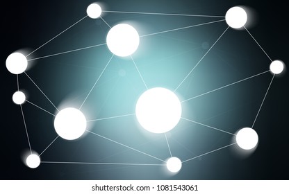 Light BLUE vector cover with spots, lines. Glitter abstract illustration with connection of triangle structure. New design for ad, poster, banner of your website.