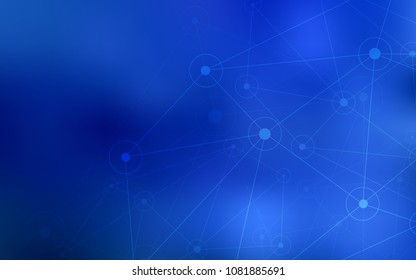 Light BLUE vector cover with spots, lines. Colorful illustration with circles and lines in futuristic style. Pattern can be used as texture of wallpapers.