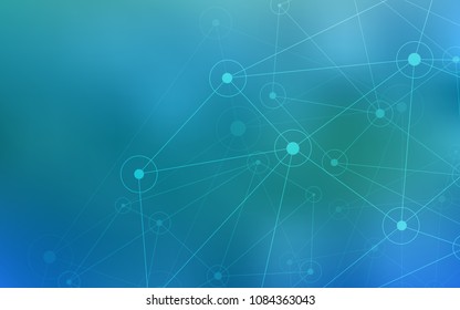 Light BLUE vector cover with spots, lines. Colorful illustration with circles and lines in futuristic style. Pattern can be used as texture of wallpapers.