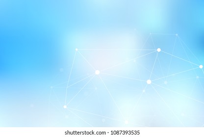 Light BLUE vector cover with spots, lines. Colorful illustration with circles and lines in futuristic style. Pattern can be used for ads, leaflets.
