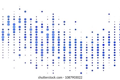 Light BLUE vector  cover with spots. Illustration with set of shining colorful abstract circles. Pattern can be used as texture of water, rain drops.