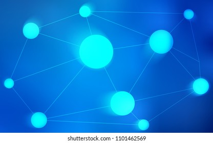 Light BLUE vector cover with spots, lines. Illustration with set of colorful abstract circles and lines. Pattern can be used for futuristic ad, booklets.