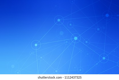 Light BLUE vector cover with spots, lines. Decorative design in abstract style with triangle structure. Pattern can be used for futuristic ad, booklets.