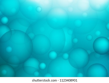 Light BLUE vector cover with spots. Glitter abstract illustration with blurred drops of rain. The pattern can be used for aqua ad, booklets.