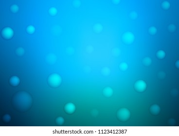 Light BLUE vector cover with spots. Glitter abstract illustration with blurred drops of rain. The pattern can be used for ads, leaflets of liquid.