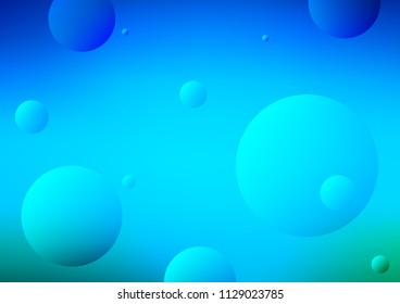 Light BLUE vector cover with spots. Abstract illustration with colored bubbles in nature style. The pattern can be used for ads, leaflets of liquid.