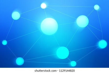 Light BLUE vector cover with spots, lines. Modern abstract colorful illustration with spheres and lines. Pattern can be used as texture of wallpapers.