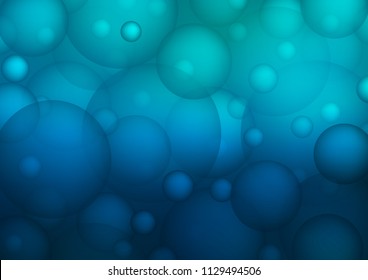 Light BLUE vector cover with spots. Abstract illustration with colored bubbles in nature style. Pattern can be used as texture of water, rain drops.