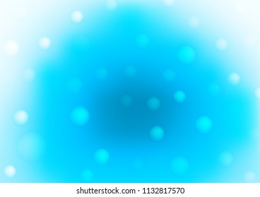 Light BLUE vector cover with spots. Glitter abstract illustration with blurred drops of rain. The pattern can be used for ads, leaflets of liquid.
