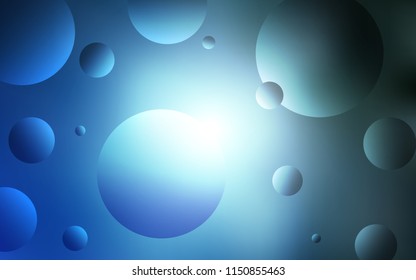 Light BLUE vector cover with spots. Illustration with set of shining colorful abstract circles. New design for ad, poster, banner of your website.