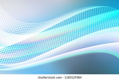 Light BLUE vector cover with spots, lines. Design with connection of dots and lines on colorful background. Pattern for trendy fabric, wallpapers.