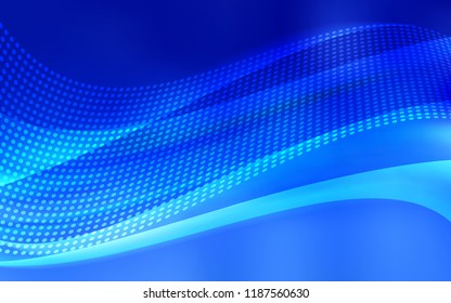 Light BLUE vector cover with spots, lines. Colorful illustration with circles and lines in futuristic style. Trendy design for wallpaper, fabric makers.