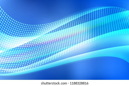 Light BLUE vector cover with spots, lines. Design with connection of dots and lines on colorful background. Trendy design for wallpaper, fabric makers.