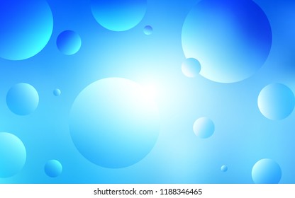 Light BLUE vector cover with spots. Illustration with set of shining colorful abstract circles. Completely new template for your brand book.