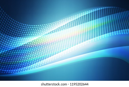 Light BLUE vector cover with spots, lines. Design with connection of dots and lines on colorful background. Pattern for design of window blinds, curtains.