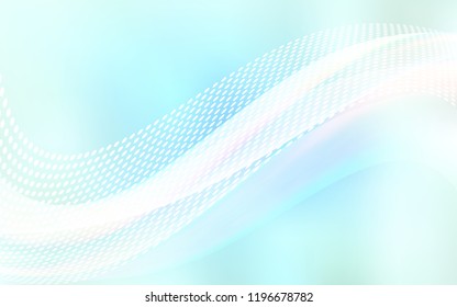 Light BLUE vector cover with spots, lines. Modern abstract colorful illustration with spheres and lines. Pattern for textures of wallpapers.